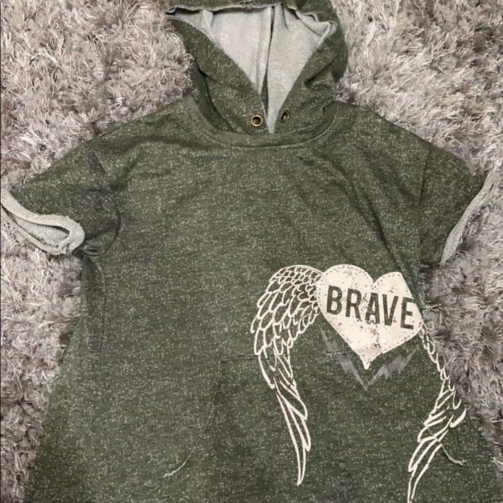 green sweatshirt